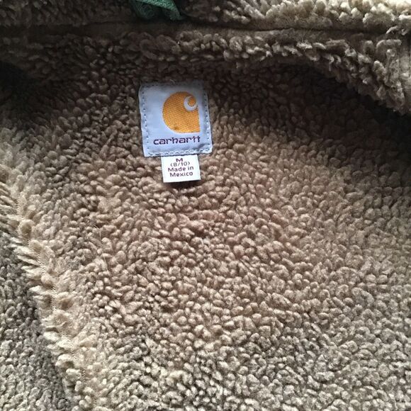 Vintage Carhartt Women’s Green Jacket Sherpa Lined WJ022 394 Medium Chore Coat - Picture 6 of 9